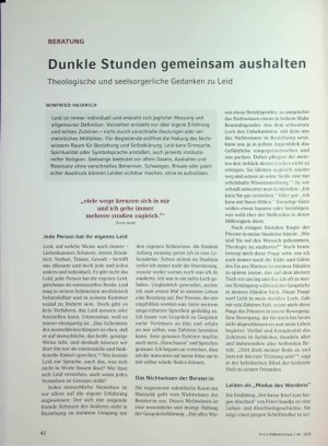 Vorschauseite 1: Dunkle Stunden gemeinsam aushalten Theologische und seelsorgerliche Gedanken zu Leid