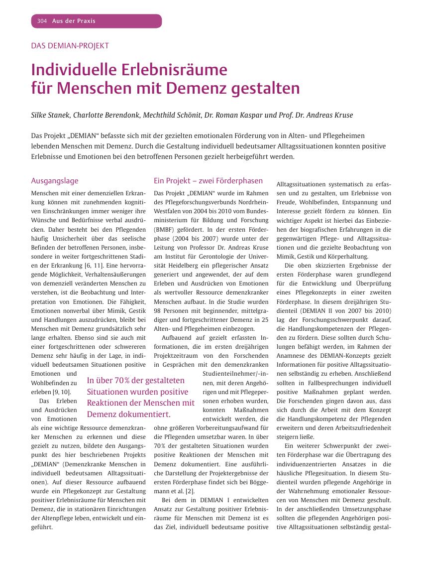 Vorschauseite 1: Individuelle Erlebnisräume für Menschen mit Demenz gestalten