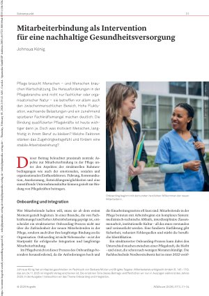 Vorschauseite 1: Mitarbeiterbindung als Intervention für eine nachhaltige Gesundheitsversorgung
