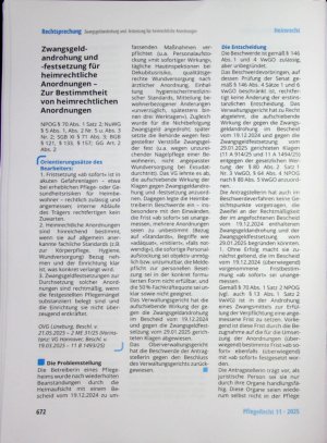 Vorschauseite 1: Zwangsgeldandrohung und -festsetzung für heimrechtliche Anordnungen - Zur Bestimmtheit von heimrechtlichen Anordnungen