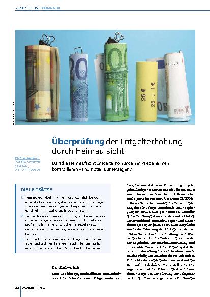 Vorschauseite 1: Überprüfung der Entgelterhöhung durch Heimaufsicht