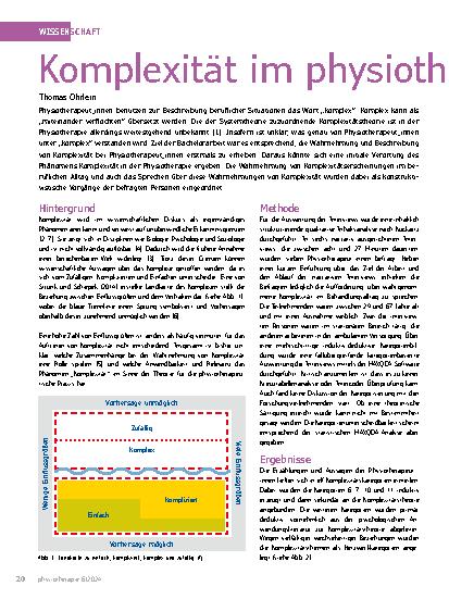 Vorschauseite 1: Komplexität im physiotherapeutischen Handeln