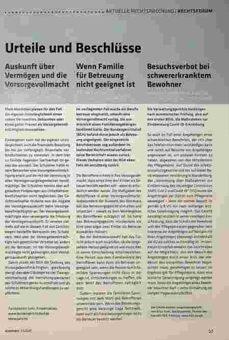 Vorschauseite 1: Urteile und Beschlüsse