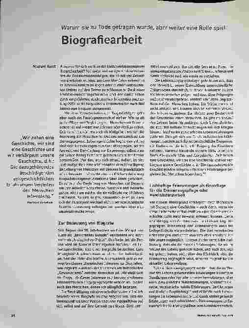 Vorschauseite 2: Warum sie zu Tode getragen wurde, aber weiter eine Rolle spielt Biografiearbeit