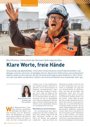 Vorschauseite 1: Best Practice: Lärmschutz bei Hermann Koth Ingenieurbau Klare Worte, freie Hände