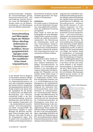 Vorschauseite 4: Die interprofessionelle Zusammenarbeit (IPZ) vielfältiger Gesundheitsteams im Hinblick auf Innovationen und Effizienz