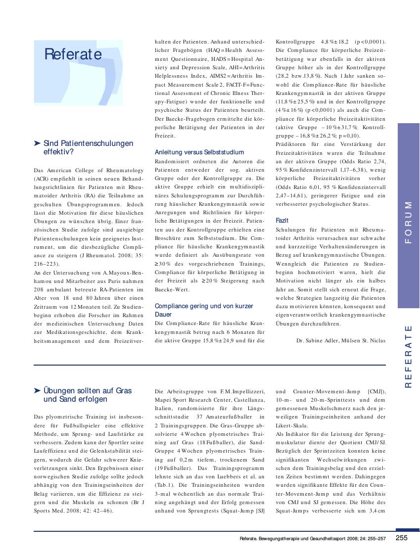 Vorschauseite 1: Sind Patientenschulungen effektiv?