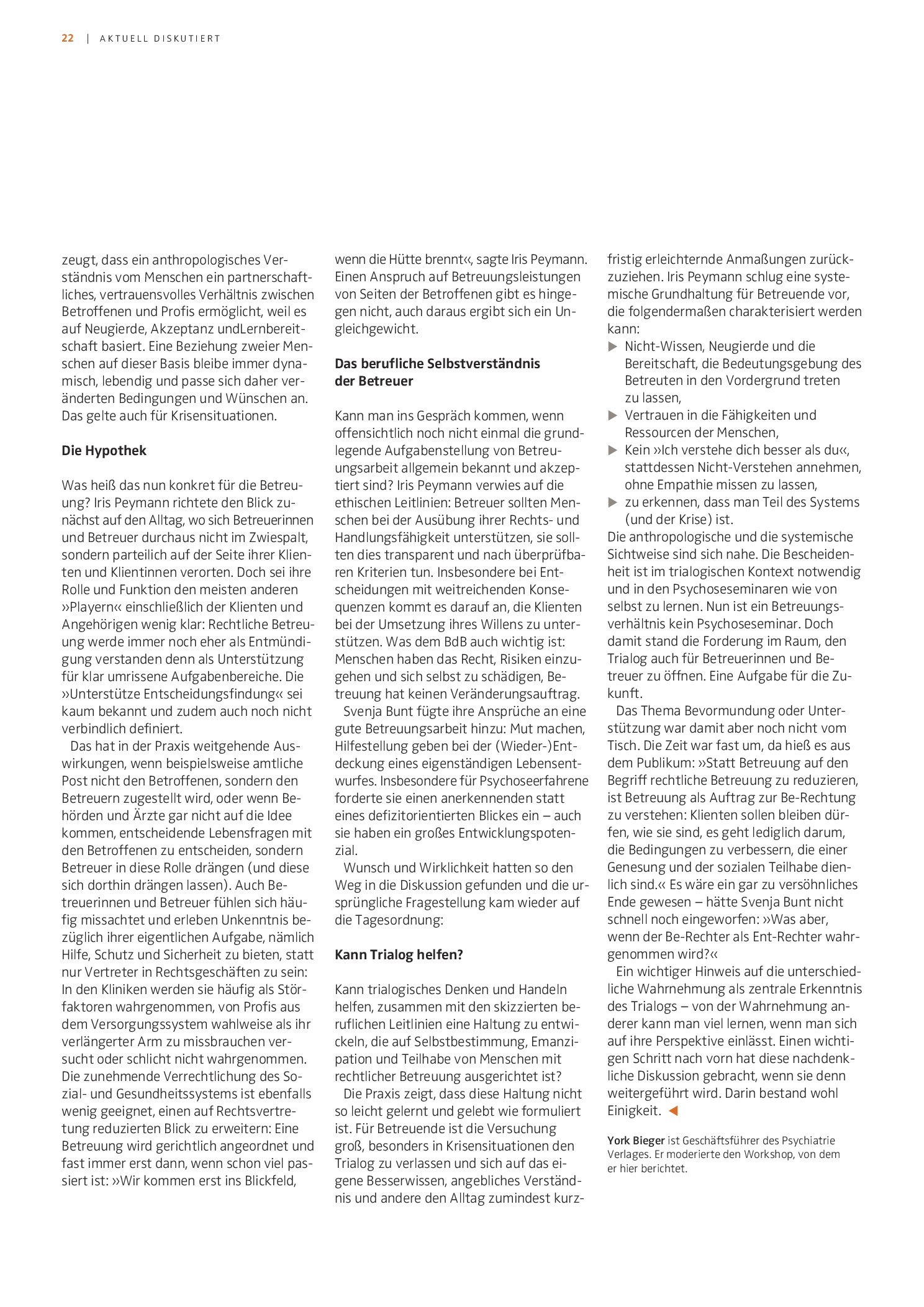 Vorschauseite 2: Betreuer: Lösung oder Teil des Problems?