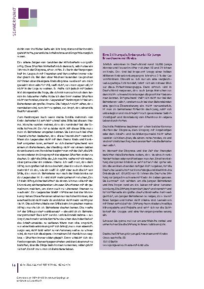 Vorschauseite 4: Deutsche Stiftung für junge Erwachsene mit Krebs