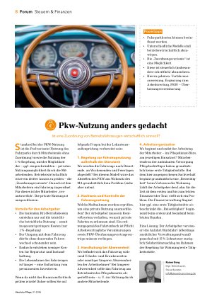 Vorschauseite 1: Pkw-Nutzung anders gedacht Ist eine Zuordnung von Betriebsfahrzeugen wirtschaftlich sinnvoll?
