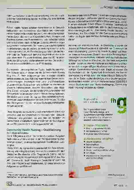 Vorschauseite 2: Masterstudiengang „Community Health Nursing“ Herausforderungen und Problemlage des deutschen Gesundheitssystems