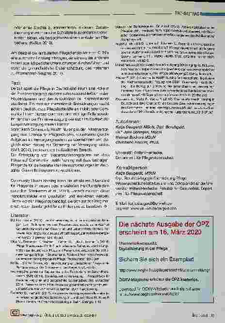 Vorschauseite 4: Masterstudiengang „Community Health Nursing“ Herausforderungen und Problemlage des deutschen Gesundheitssystems