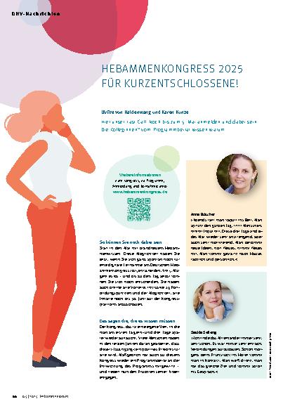 Vorschauseite 1: Hebammenkongress 2025 für Kurzentschlossene!