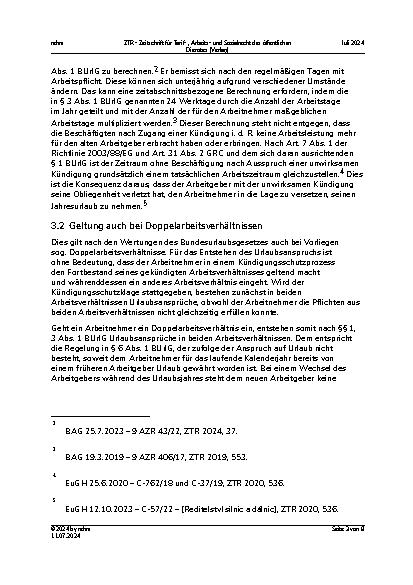 Vorschauseite 3: Aus der Praxis für die Praxis: Urlaubsanrechnung bei Doppelarbeitsverhältnissen
