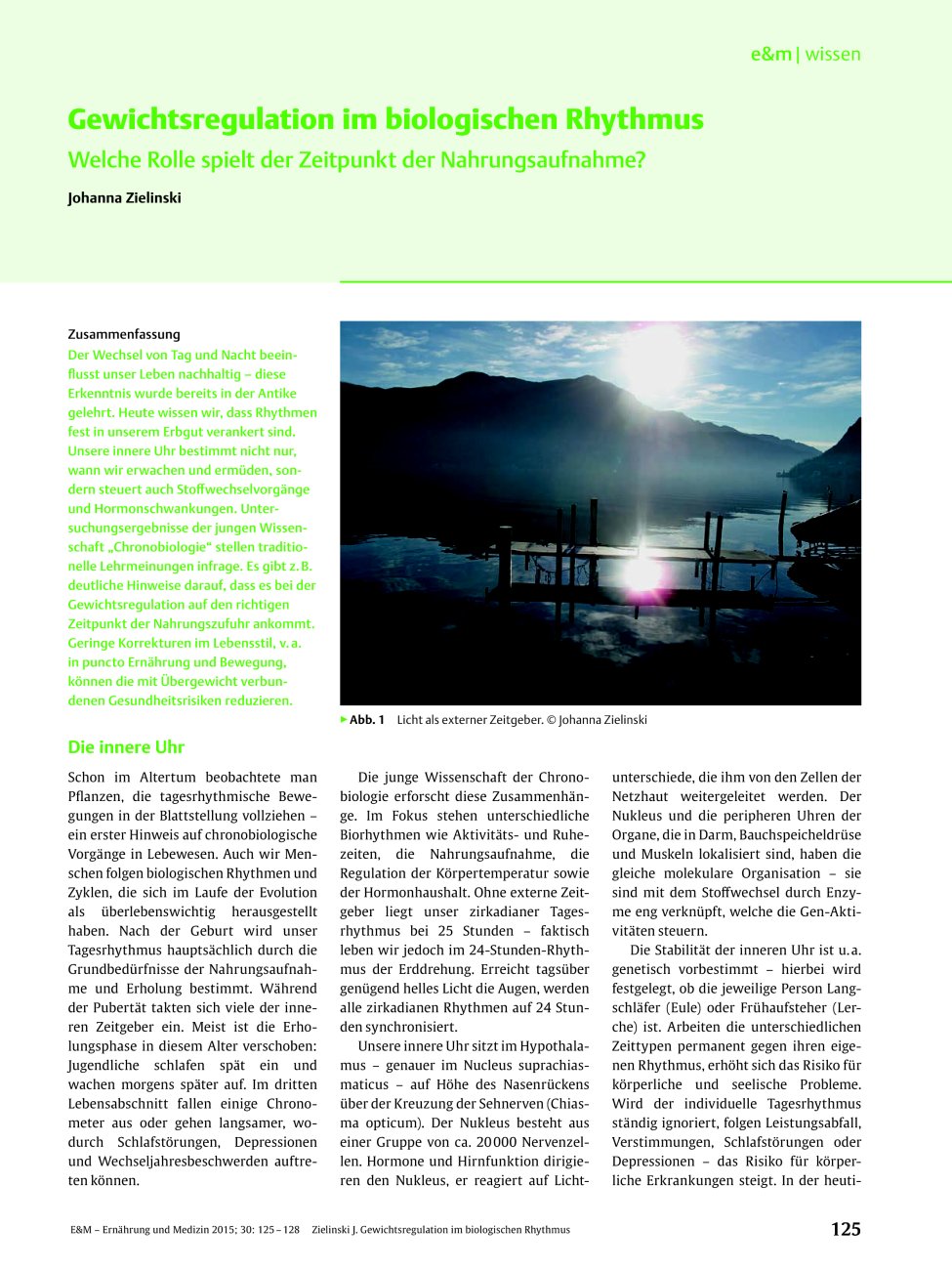 Vorschauseite 1: Gewichtsregulation im biologischen Rhythmus