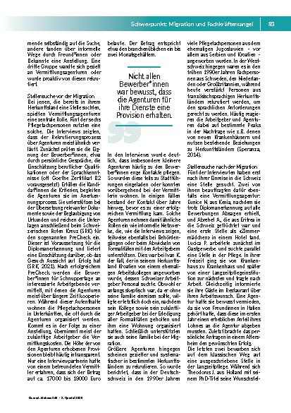 Vorschauseite 3: Zwischen Aufbruch und Ankommen Migrationswege von Pflegefachpersonen in die Schweiz