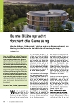 Vorschauseite 1: Bunte Blütenpracht fördert die Genesung. Wie das Kölner „Blütenwerk“ mit besonderem Blumenschmuck zur Healing Architecture der Waldkliniken Eisenberg beiträgt.
