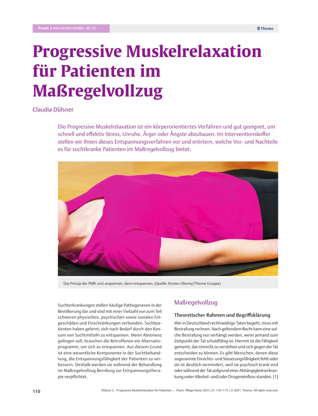 Vorschauseite 1: Progressive Muskelrelaxation für Patienten im Maßregelvollzug
