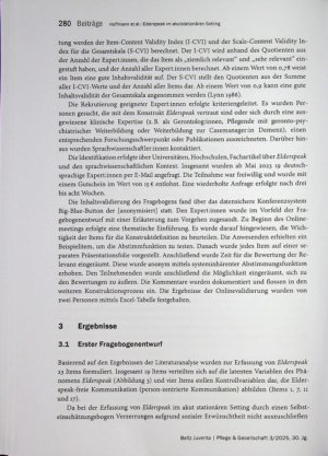 Vorschauseite 6: Eiderspeak im akutstationären Setting (EldAS) Entwicklung und Inhaltsvalidierung eines Fragebogens zur Erfassung von Eiderspeak im akutstationären Setting