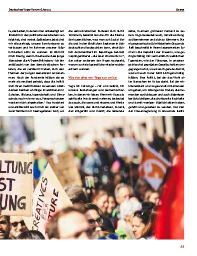 Vorschauseite 2: Wie wir yogische Werte in gesellschaftliches Engagement umsetzen können.