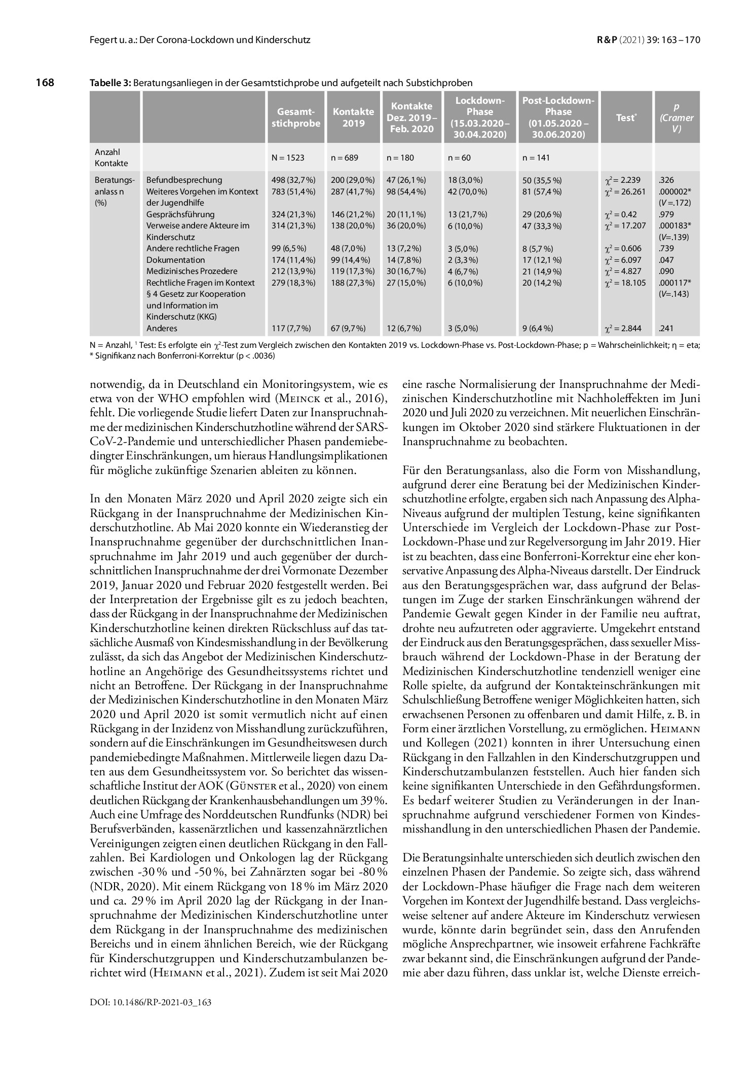 Vorschauseite 6: Der Corona-Lockdown und Kinderschutz. Entwicklungen in der Inanspruchnahme der medizinischen Kinderschutzhotline während der SARS-CoV-2-Pandemie
