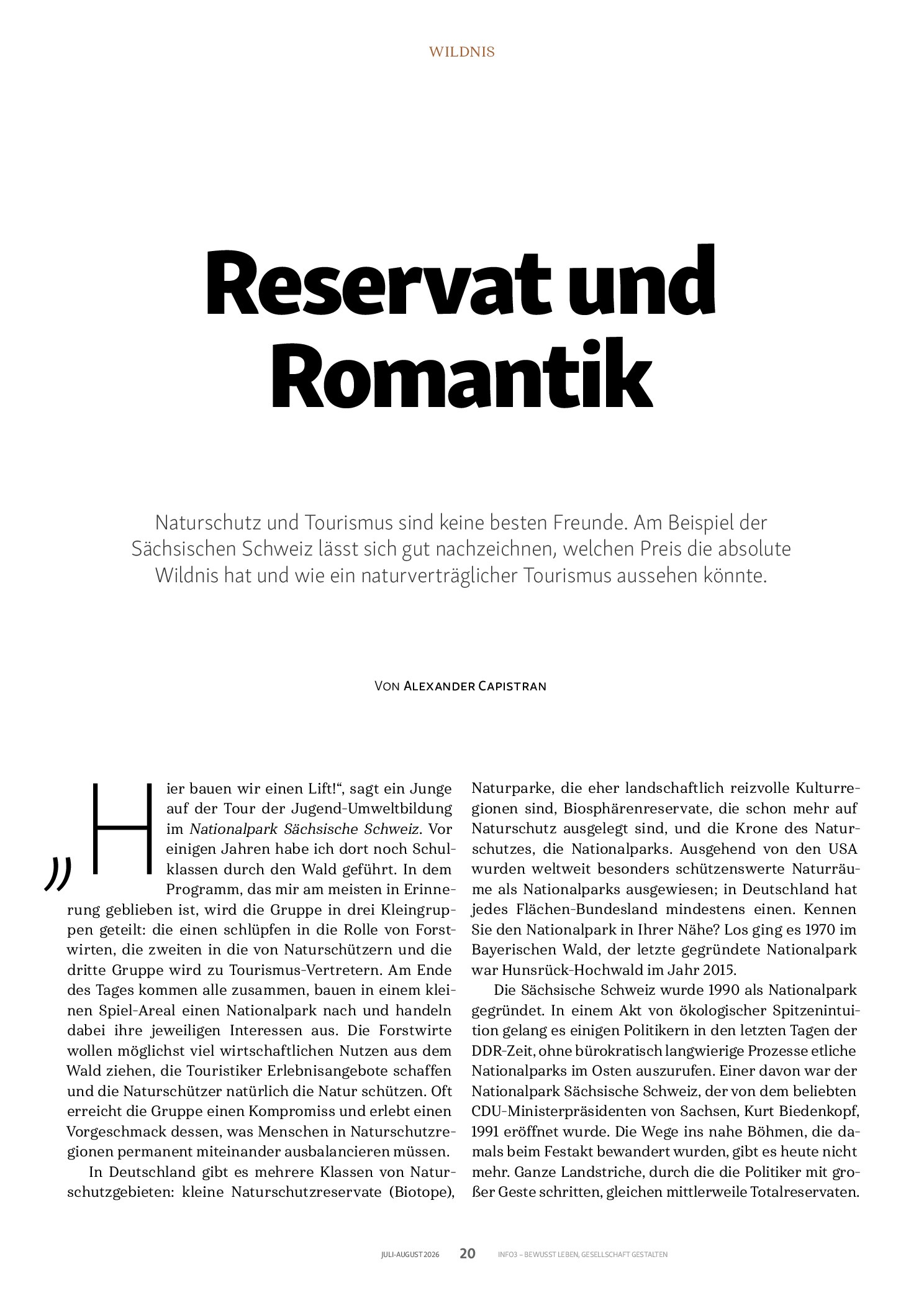 Vorschauseite 1: Reservat und Romantik