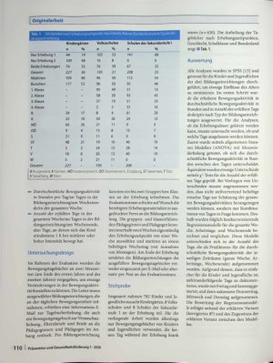 Vorschauseite 4: Bewegungstagebücher zur Messung der Bewegungsaktivität für Kinder und Jugendliche