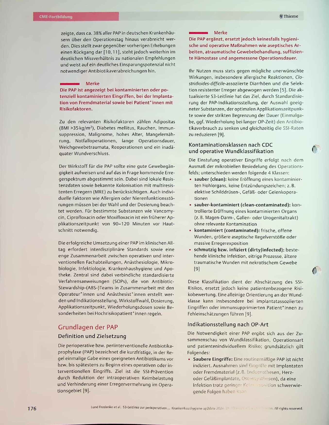 Vorschauseite 2: S3-Leitlinie zur perioperativen und periinterventionellen Prophylaxe (PAP)