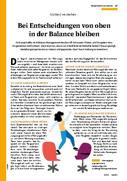 Vorschauseite 1: Bei Entscheidungen von oben in der Balance bleiben