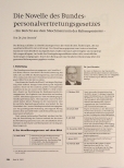 Vorschauseite 1: Die Novelle des Bundespersonalvertretungsgesetzes - Ein Bericht aus dem Maschinenraum des Reformprozesses -