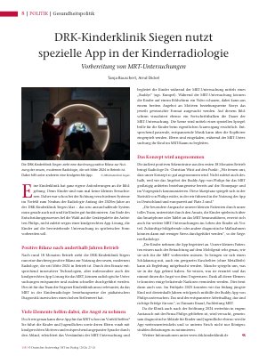 Vorschauseite 1: DRK-Kinderklinik Siegen nutzt spezielle App in der Kinderradiologie Vorbereitung von MRT-Untersuchungen