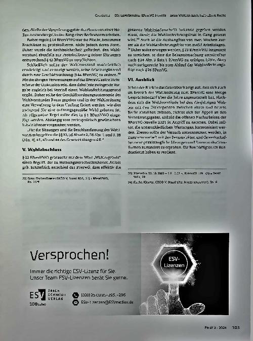 Vorschauseite 6: Die unvollendete BetrVG-Novelle — neue Wahlen nach halb-altem Recht