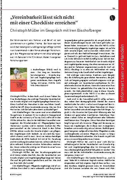 Vorschauseite 1: „Vereinbarkeit lässt sich nicht mit einer Checkliste erreichen“