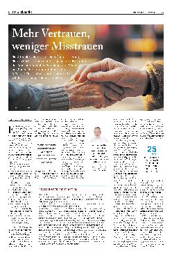 Vorschauseite 1: Mehr Vertrauen, weniger Misstrauen.