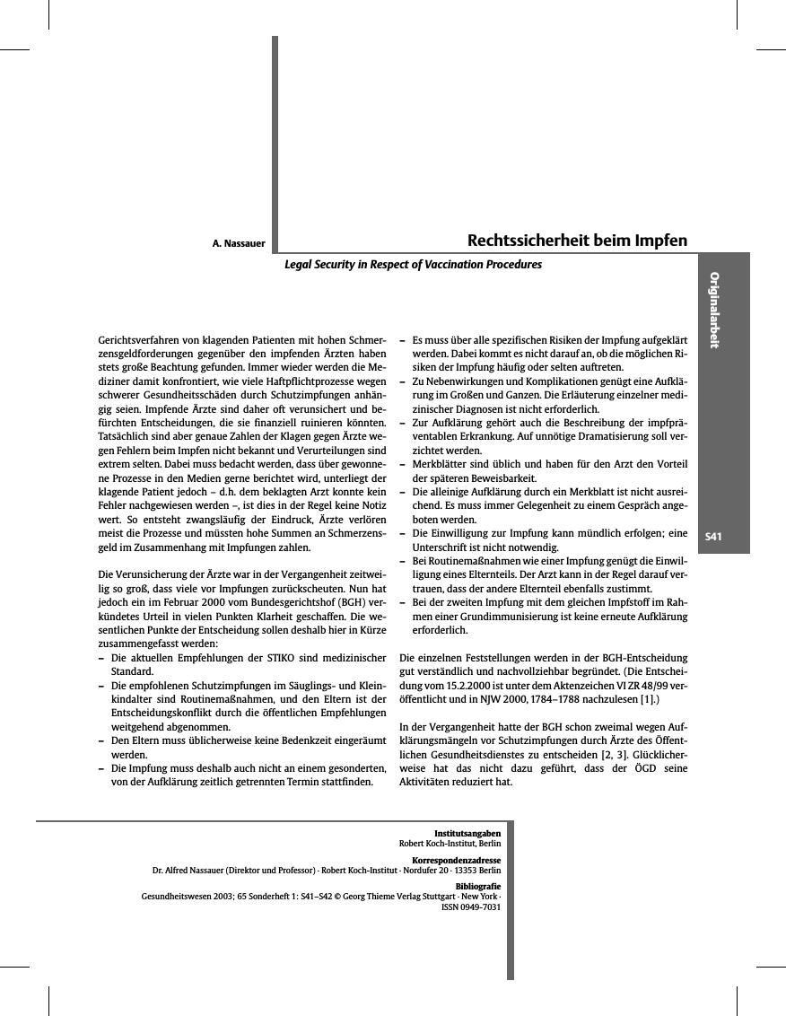 Vorschauseite 1: Rechtssicherheit beim Impfen