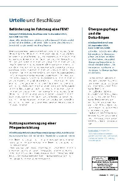 Vorschauseite 2: Urteile und Beschlüsse