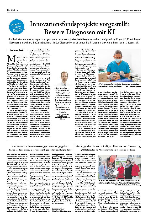 Vorschauseite 1: Innovationsfondsprojekte vorgestellt: Bessere Diagnosen mit KI