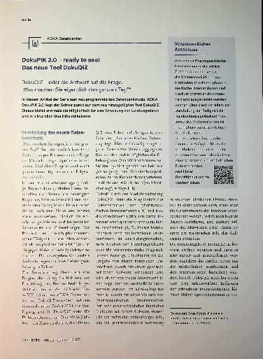 Vorschauseite 1: DokuQiZ - oder die Antwort auf die Frage: „Was machen Sie eigentlich den ganzen Tag? “