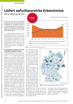 Vorschauseite 1: Liefert aufschlussreiche Erkenntnisse DVE-Schulbefragung 2025
