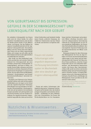 Vorschauseite 1: Von Geburtsangst bis Depression: Gefühle in der Schwangerschaft und lebensqualität nach der Geburt