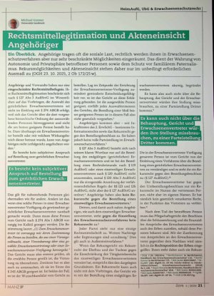 Vorschauseite 2: Rechtsmittellegitimation und Akteneirisicht Angehöriger
