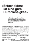 Vorschauseite 1: "Entscheidend ist eine gute Durchlässigkeit."