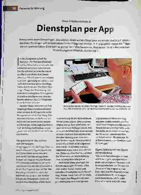 Vorschauseite 1: Neue Arbeitszeitmodelle: Dienstplan per App