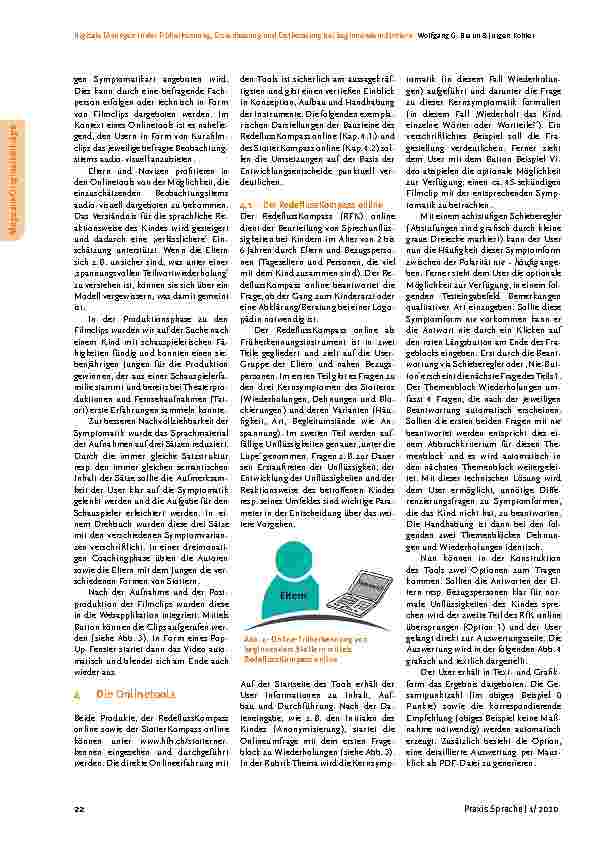 Vorschauseite 4: Digitale Lösungen in der Früherkennung, Ersterfassung und Erstberatung bei beginnendem Stottern.