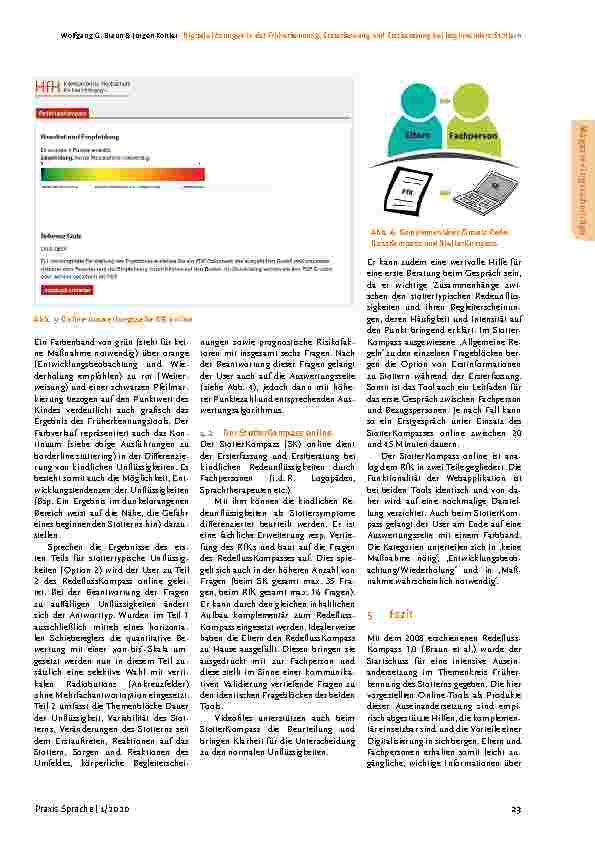 Vorschauseite 5: Digitale Lösungen in der Früherkennung, Ersterfassung und Erstberatung bei beginnendem Stottern.