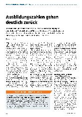 Vorschauseite 1: Ausbildungszahlen gehen deutlich zurück.