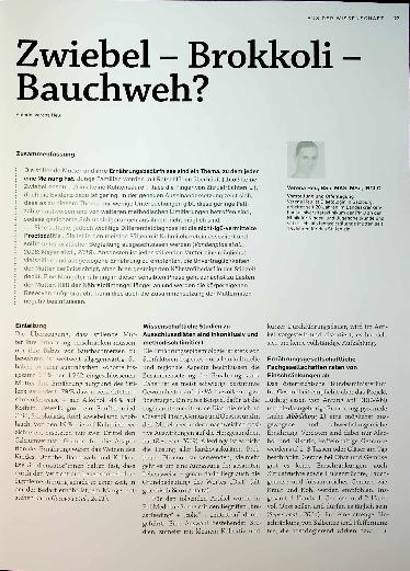 Vorschauseite 1: Zwiebel - Brokkoli - Bauchweh?