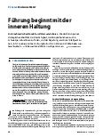 Vorschauseite 1: Führung beginnt mit der inneren Haltung.