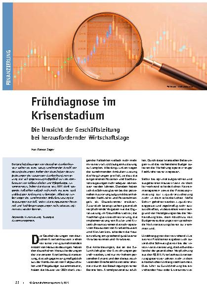 Vorschauseite 1: Frühdiagnose im Krisenstadium Die Umsicht der Geschäftsleitung bei herausfordernder Wirtschaftslage