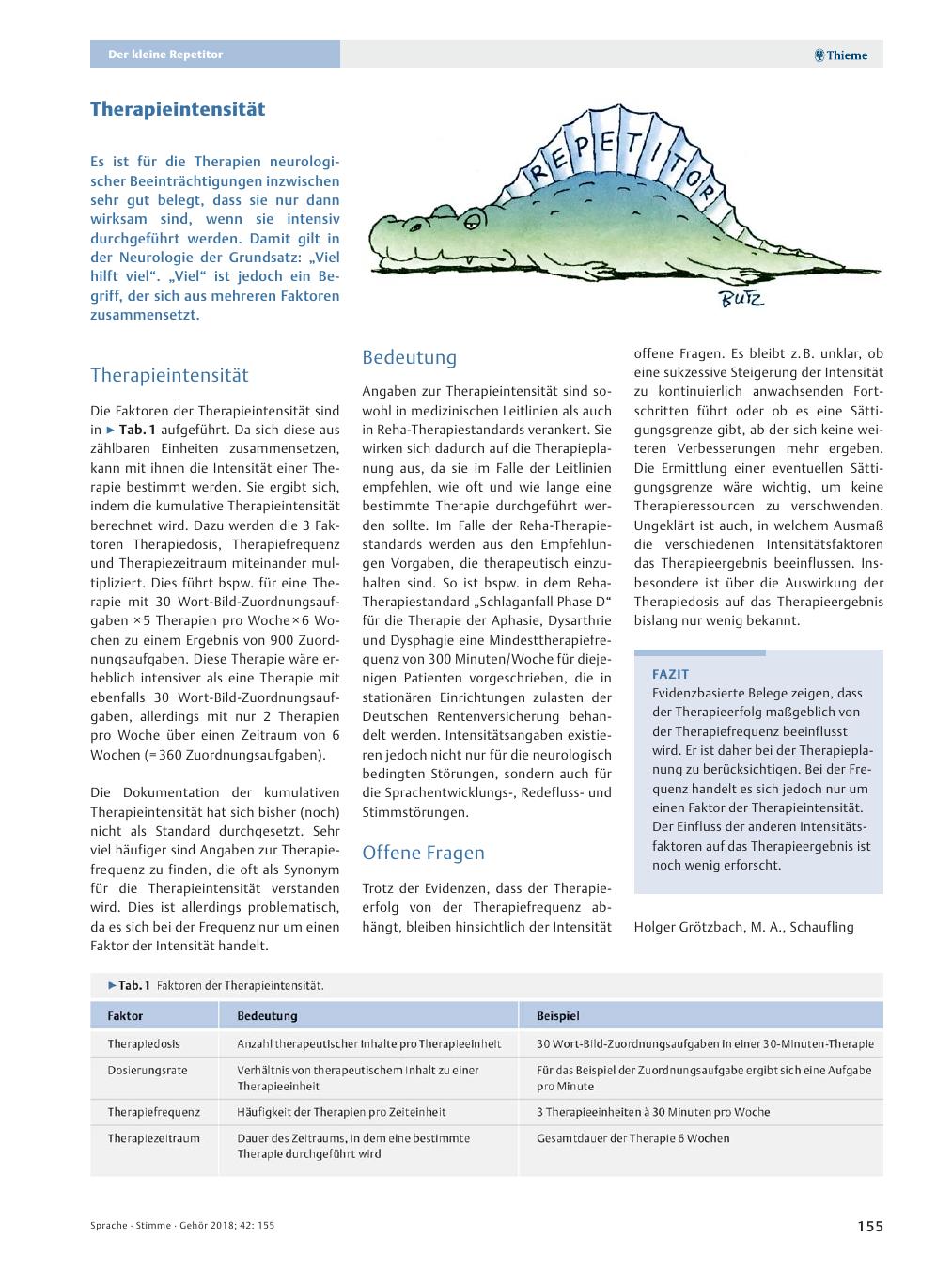 Vorschauseite 1: Therapieintensität